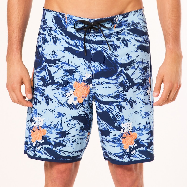 Palm Florals Rc 19” Boardshort - Tiger Flowers Camo Blue