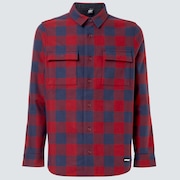 Bear Cozy Flannel - Fathom/Iron Red Check