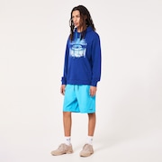 Golden Hour Bark Po Hoodie - Crystal Blue