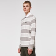 Drop Kick Rugby Polo - Stone Gray Stripes