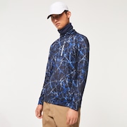 Oakley Crack Mx Hi-Neck Ls Shirt - Blue Storm Print