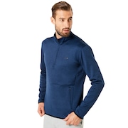 Half Zip Golf Fleece - Dark Blue Medium Heather