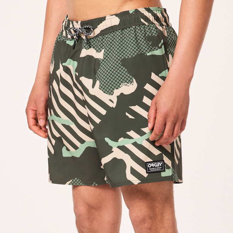 Grip Camo Rc 18" Beachshort - Green Stripe/Grip Camo