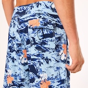 Palm Florals Rc 19” Boardshort - Tiger Flowers Camo Blue