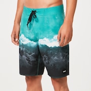 Whitewash 20" Boardshort - Mint Green Wave