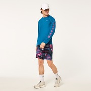 Slant Logo Print L/S Tee 8.0 - Ad Blue