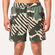 Grip Camo Rc 18" Beachshort - Green Stripe/Grip Camo