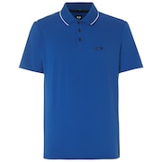 Polo Shirt Short Sleeve Ribbed Detailong Sleeve - Dark Blue
