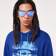 Golden Hour Bark Po Hoodie - Crystal Blue