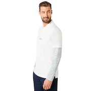 Polo Shirt Long Sleeve Printed Sleeve - Arctic White