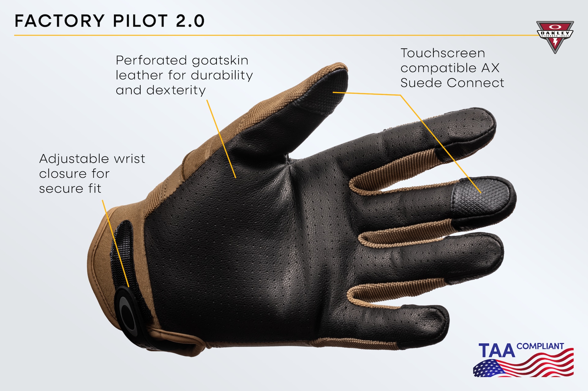 Oakley Factory Pilot 2.0 Glove TAA Compliant in Coyote | Oakley® US