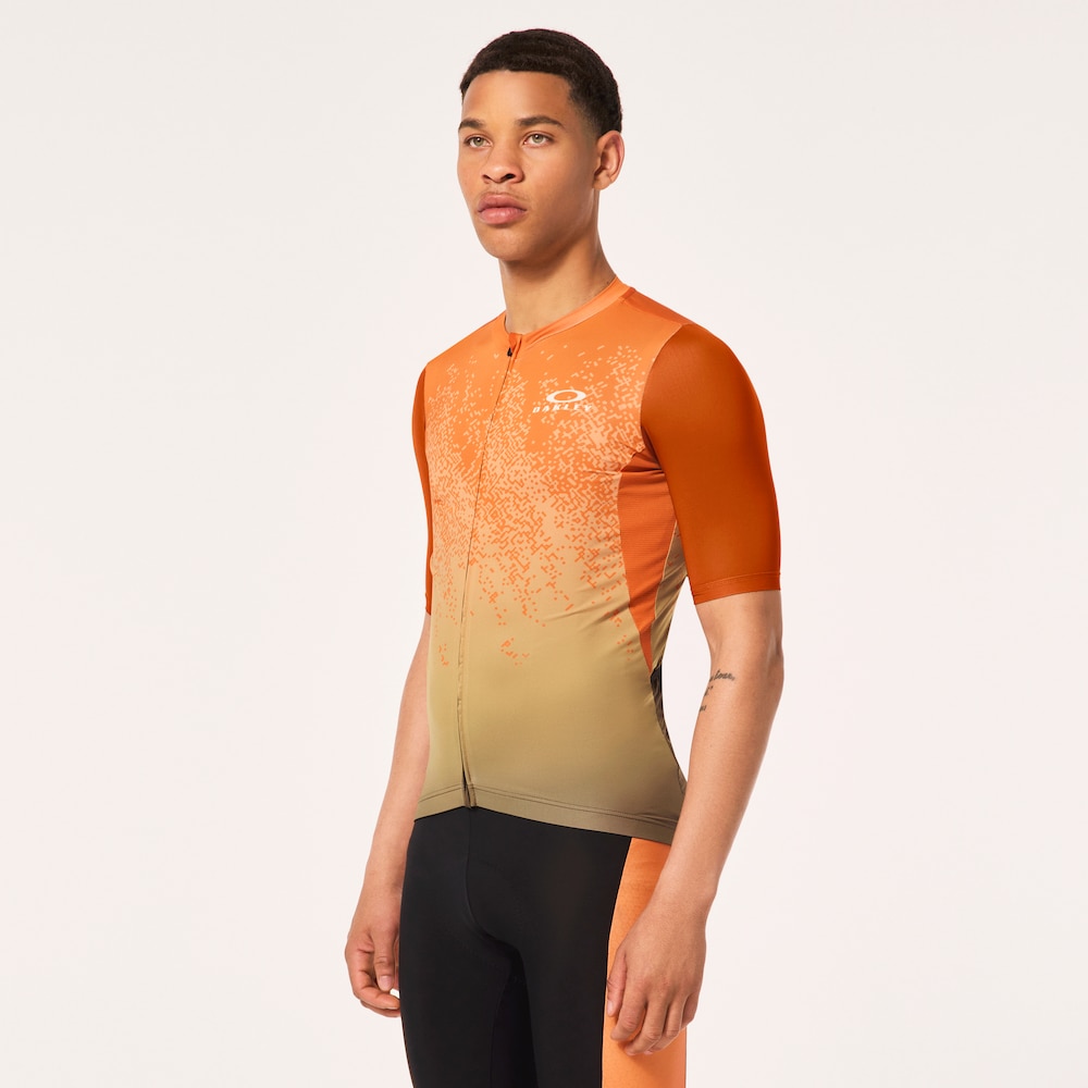 Oakley Endurance Dazzle Camo Jersey in Orange/Green Pixel Pt