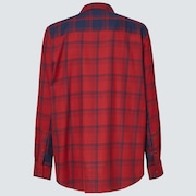 Bonfire Full Zip LS - Fathom/Iron Red Check