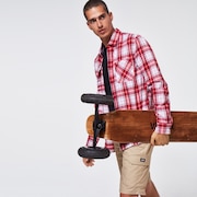 Essential Plus LT Flannel LS - Deep Red Check