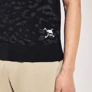 Skull Spotted Jacquard Vest - Pitch Black