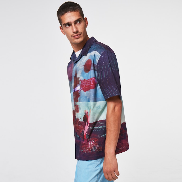Outer Limits SS Button Down - Galaxy Print
