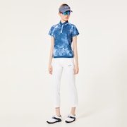 Elevate Squeeze Hem Polo - Blue Storm Print