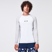 Color Block LS Rashguard - White
