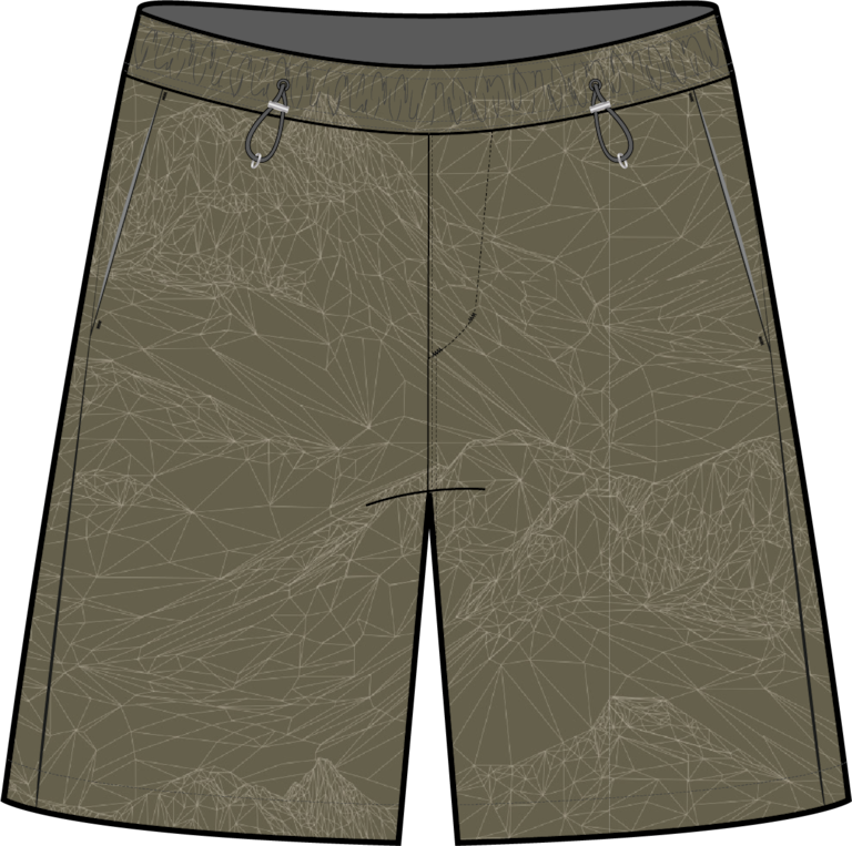 Outdoor Printed Short - Aop Mountain Green Pebble