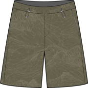 Outdoor Printed Short - Aop Mountain Green Pebble