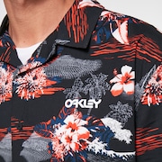 Tropic Bloom SS Button Down - Black Hawai