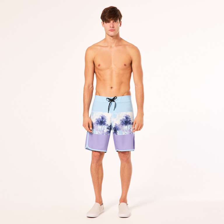 Palm Florals Rc 19” Boardshort - Stonewash Blue