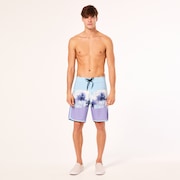 Palm Florals Rc 19” Boardshort - Stonewash Blue