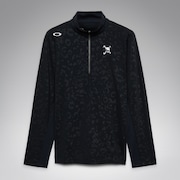 Skull Embossed LS Mock Shirt 2.0 - Pitch Black