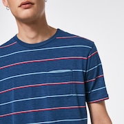 All Stripes SS Tee - Poseidon Heather
