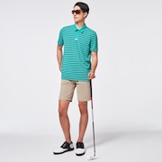 Striped Piquet Polo - Ocean Green