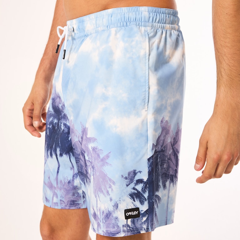 Canary Palms Rc 18" Beachshort - Palms Clouds Light Blue