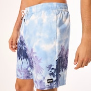 Canary Palms Rc 18" Beachshort - Palms Clouds Light Blue