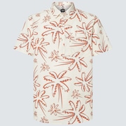 Deco Palms Rc SS Button Down - Three Lines Palms Arctic