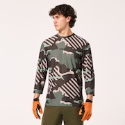 Ride Free LS Jersey - Green Stripe/Grip Camo