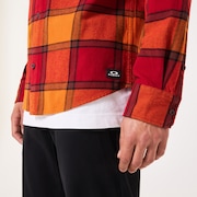 90s Plaid LS Shirt - Ginger/Grenache Check
