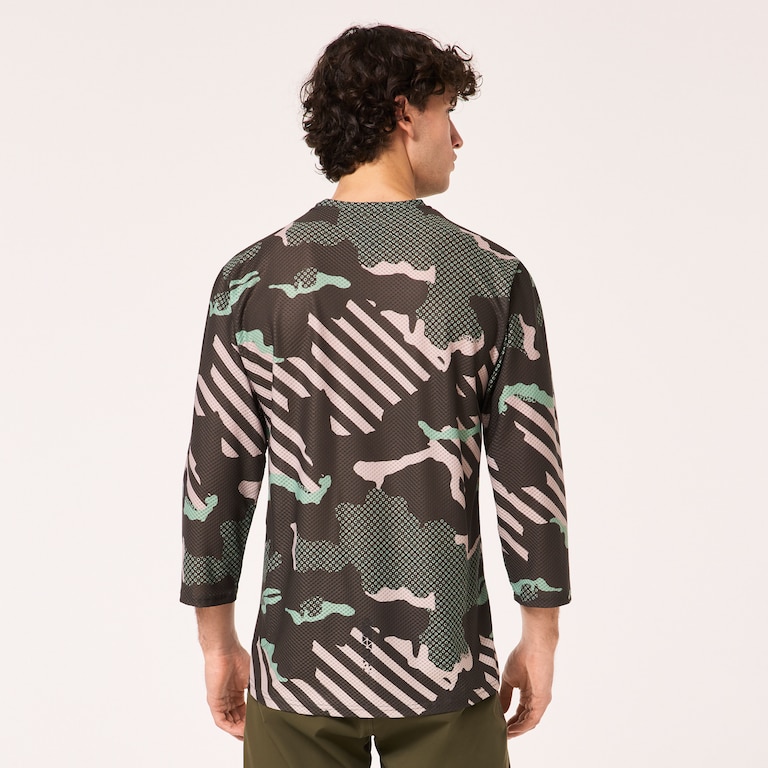 Ride Free LS Jersey - Green Stripe/Grip Camo