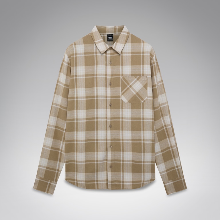 Podium Plaid Ls Flannel - Pebble/Mist/White Check