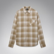 Podium Plaid Ls Flannel - Pebble/Mist/White Check