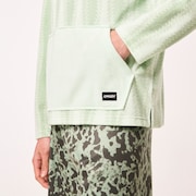 Dawny 1/4 Zip Hoodie - Green Zig-Zag Print