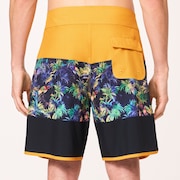 Neon Palms 19" Boardshort - Yellow Palm Block Print