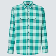 Cabin Button Down LS - Light Green Check