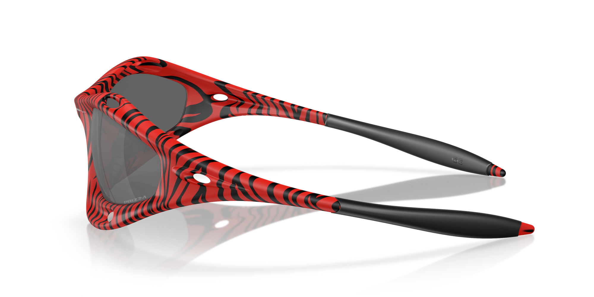 Oakley MUZM Racing Jacket Sunglasses with Red Tiger Frame and
