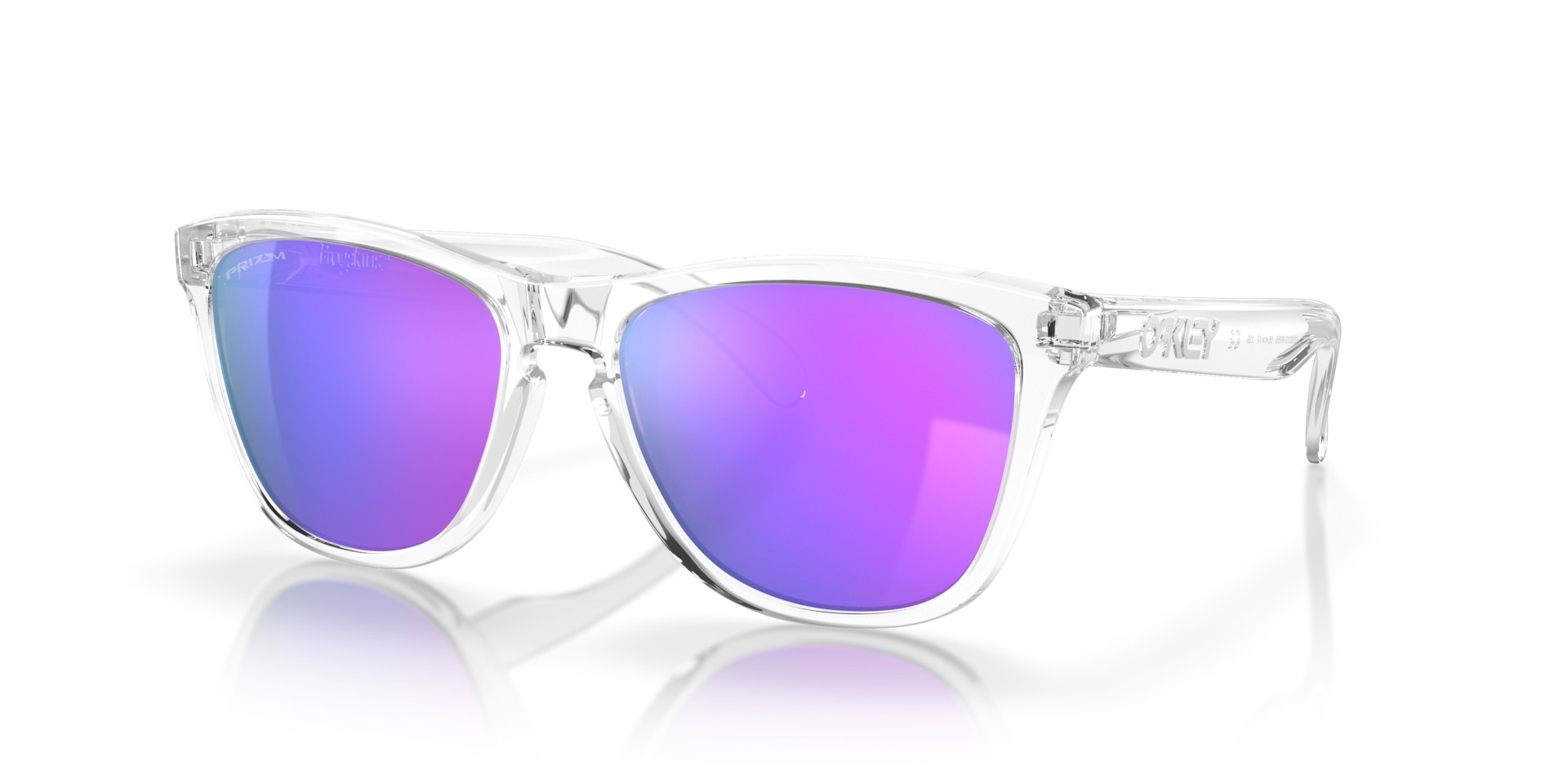 g*g様 オークリー　サングラス　frogskins　ウェリントン　パープル　ス Frogskins™ Prizm Violet Lenses, Polished Clear Frame Sunglasses