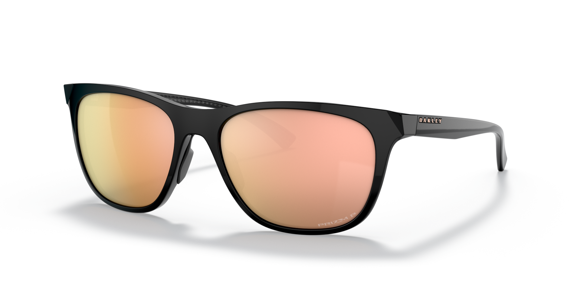 Roseline Leadline Prizm Rose Gold Polarized Lenses, Polished Black Frame