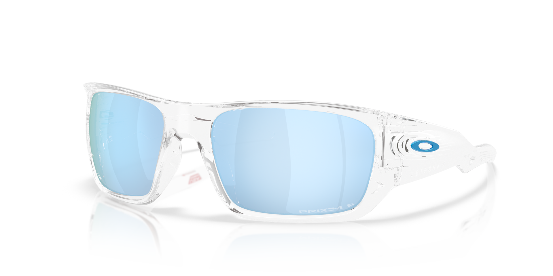 Masseter Prizm Deep Water Polarized Lenses, Polished Clear Frame