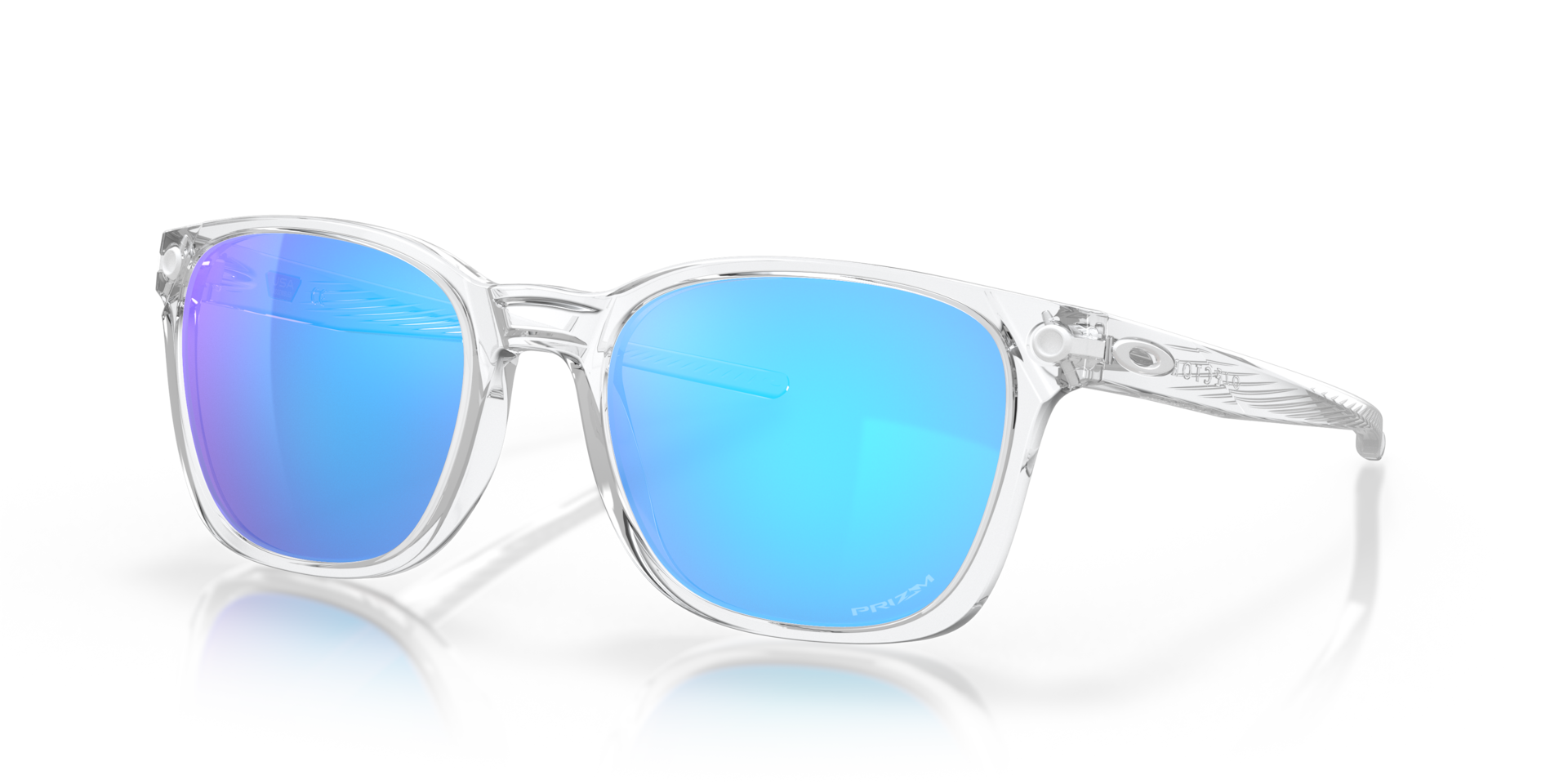 Ojector Prizm Sapphire Lenses, Polished Clear Frame Sunglasses