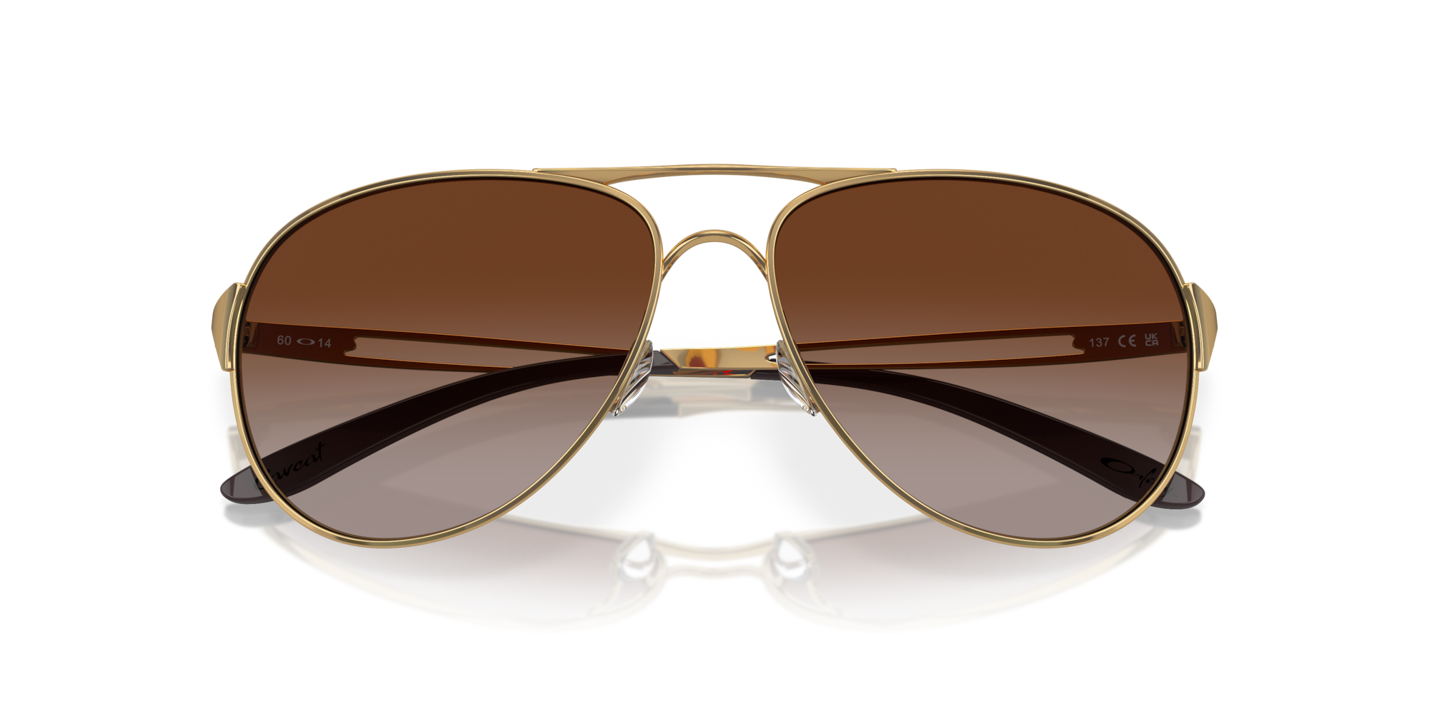 オークリー Caveat™サングラス Polished GoldフレームとDark Brown