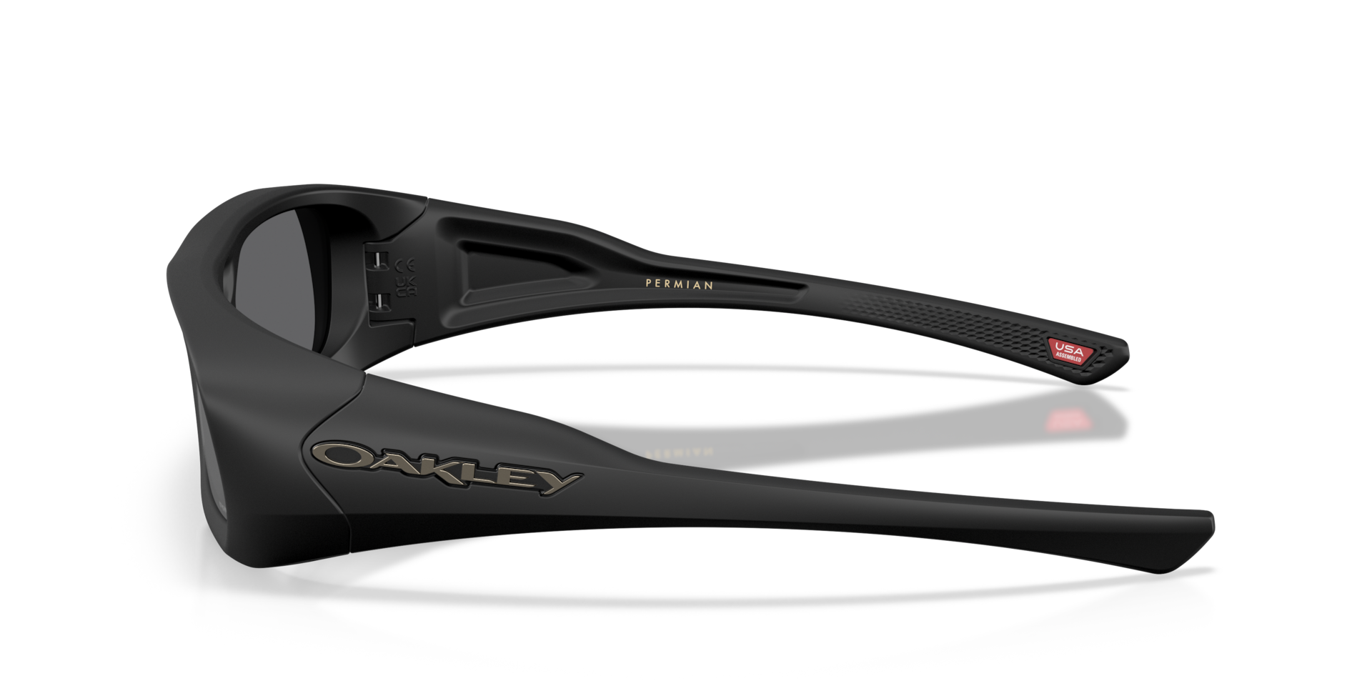 Oakley Permian Sunglasses with Clear Frame and Prizm Sapphire