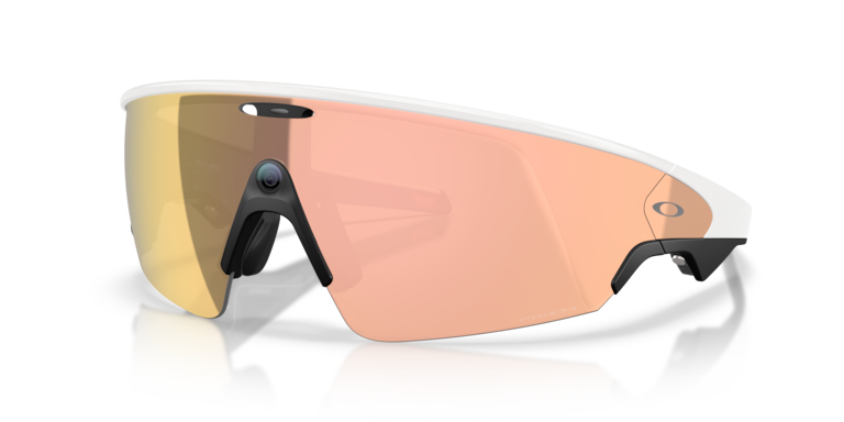 Oakley Meta Vanguard AI Glasses with White Frame and Prizm Rose