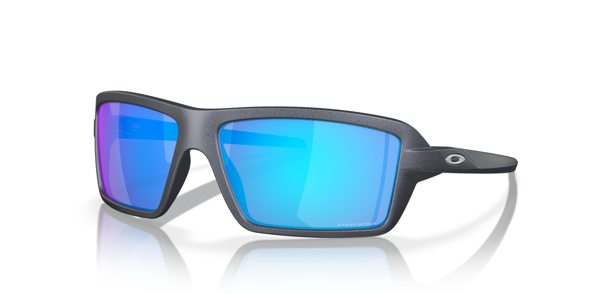 OAKLEY フレームレスゴーグル グレー/ブルー Oakley Cables Sunglasses with Blue Steel Frame and Prizm Sapphire